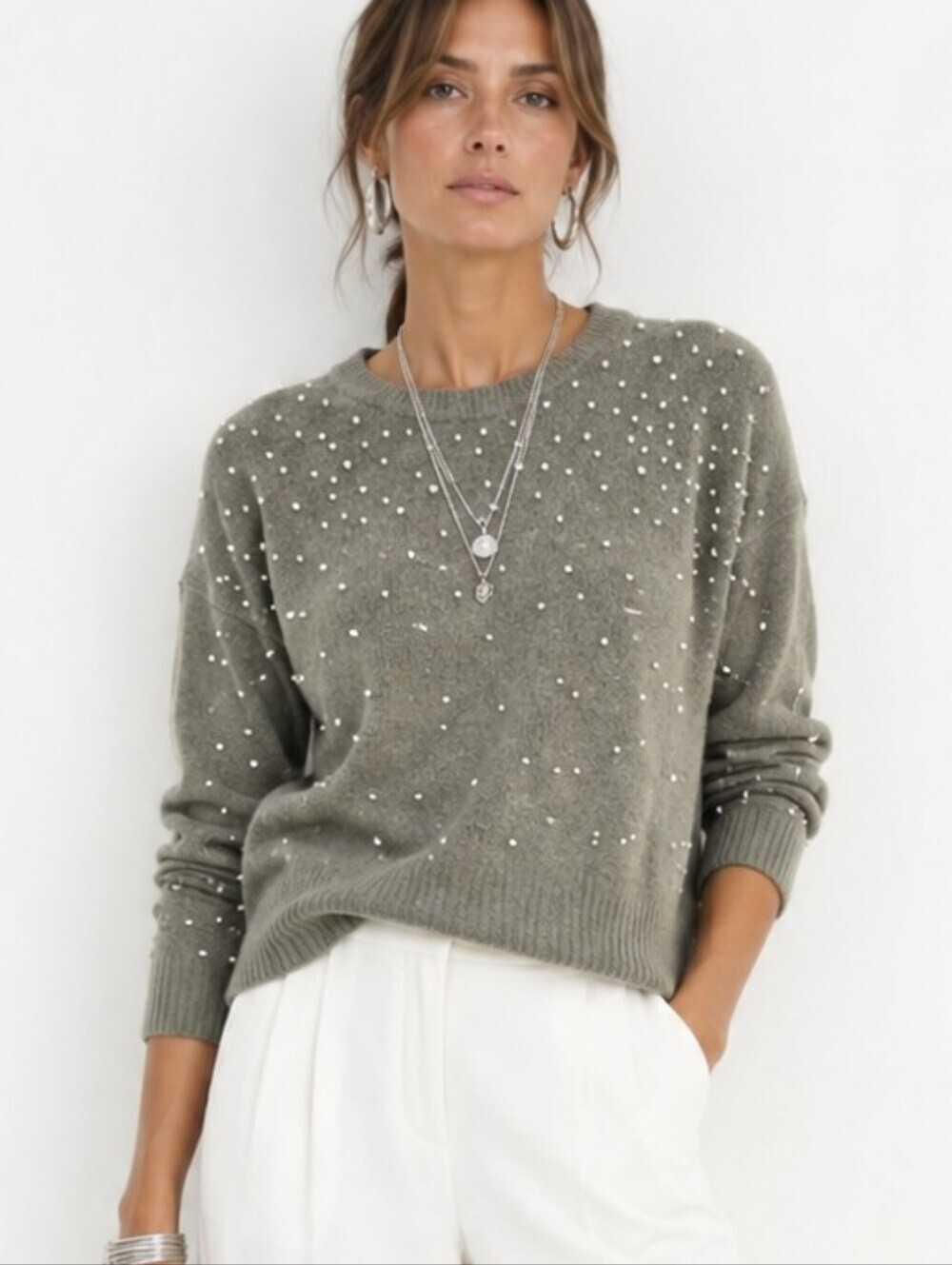 H&M Pearl Gray Knit Sweater